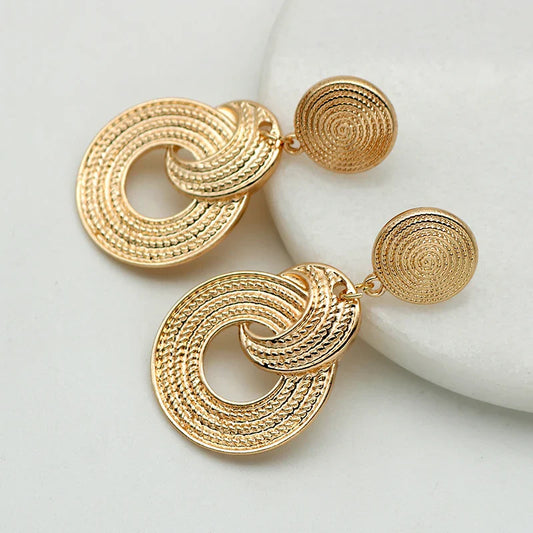 Pendientes Dorados Geométricos Grecia